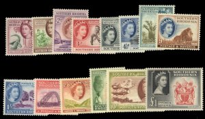 Southern Rhodesia #81-94 Cat$98, 1953 QEII, complete set, never hinged