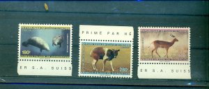 Ivory Coast - Sc# 1012-4. 1997 Endangered Animals. MNH $5.60.