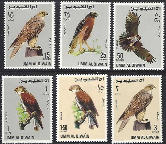 Umm al Qiwain Mi225-230 MNH Short Set of 6 Birds of Prey