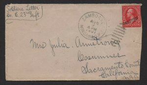 $US/Philippines Sc#214 1901 Soldiers letter Zamboanga Mindanao