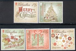 Gibraltar - 2013 Set of 5 - Christmas #1414-18 cv $14.00 Lot #1281