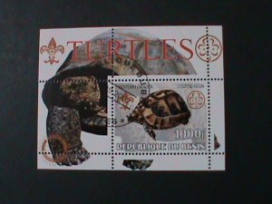 ​BENIN-1995- BEAUTIFUL LOVELY TURTLES-CTO S/S VERY FINE-FANCY CANCEL