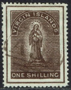 BRITISH VIRGIN ISLANDS 1887 ST URSULA 1/- USED