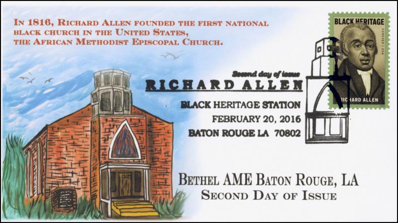 2016, Richard Allen, Baton Rouge LA, AME. Black Heritage, Pictorial, 16-065