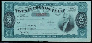 U.S. REV. TAXPAIDS-SNUFF TE174A  Used (ID # 113737)- L