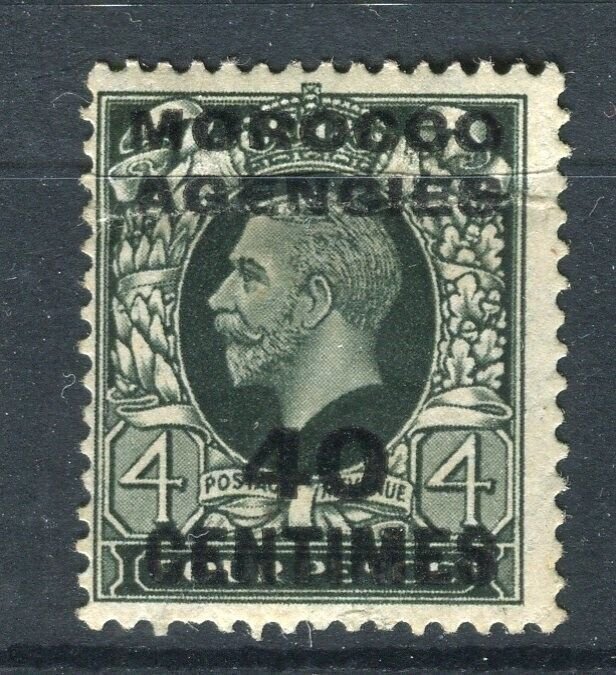 MOROCCO AGENCIES; 1917-20s early GV surcharged issue Mint hinged 40c.