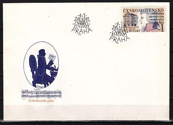 Czechoslovakia, Scott cat. 2818. Composer W. A. Mozart issue. First day cover. ^