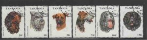 TANZANIA #1144-1150 1993 DOGS MINT VF NH O.G CTO