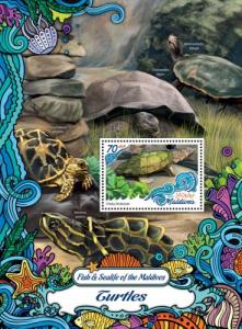 MALDIVES 2016 SHEET TURTLES MARINE LIFE mld161002b