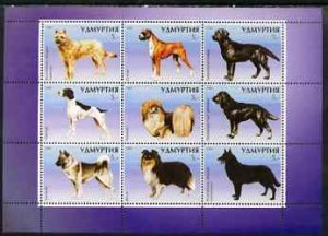 UDMURTIA - 1999 - Dogs #2 - Perf 9v Sheet - Mint Never Hinged -Private Issue