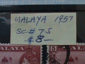 ​MALAYSIA STAMPS: 1957 SC#75-VERY OLD USED SETS STAMP. VERY RARE