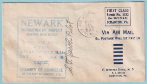 UNITED STATES FIRST FLIGHT COVER - 1931 FROM NEWARK NEW JERSEY - CV386
