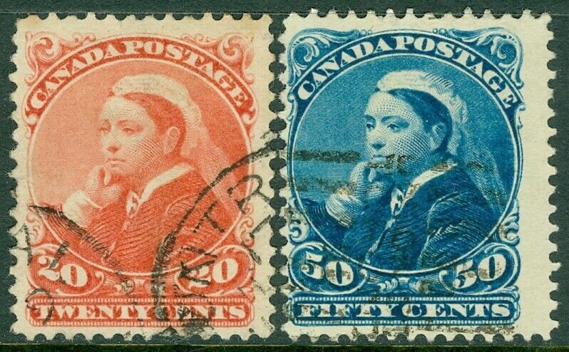 EDW1949SELL : CANADA 1893 Scott #46-47 Used. Very Fresh & Sound. Catalog $210.00