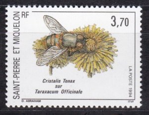 St. Pierre and Miquelon, Fauna, Insects, Flowers MNH / 1994