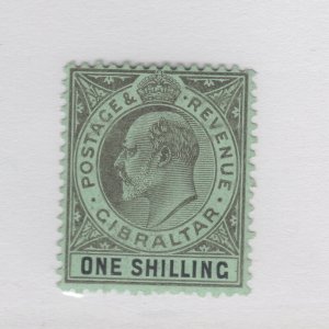 GIBRALTAR  #58 vf hinged ONE SHILLING