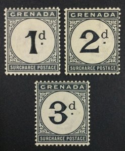 MOMEN: GRENADA SG #D1-D3 1892 MINT OG H £542 LOT #61785