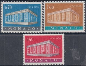 MONACO Sc # 722-4 CPL MNH  EUROPA 1969