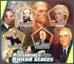 Stamps. Famous people. Presidents of USA   2019 year 1+1 sheets perforated