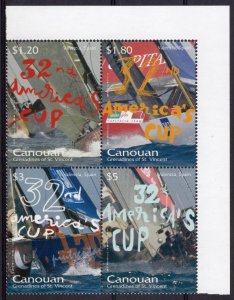 Canouan 2007 AMERICA'S CUP 32nd.Yachting/Sports Set (4) MNH