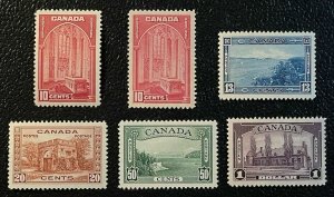 Sc 241-45- Canada - 1938 - Pictorial Set - MH - VF -  superfleas - cv$220