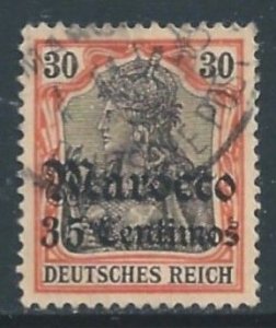 Germany Offices in Morocco #25 Used 30pf Germania Issue Ovptd. Marocco & Su...