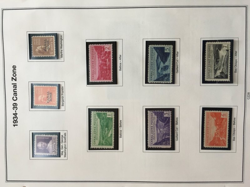 Collection of Canal Zone stamps, most mh or mnh