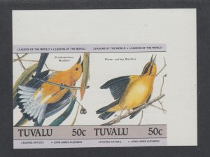 Tuvalu Sc 281 var MNH. 1985 50c Birds, imperf se-tenant pair, XF