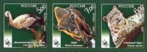 Russia 2007 WWF Rare Animals Set of 3 stamps MNH