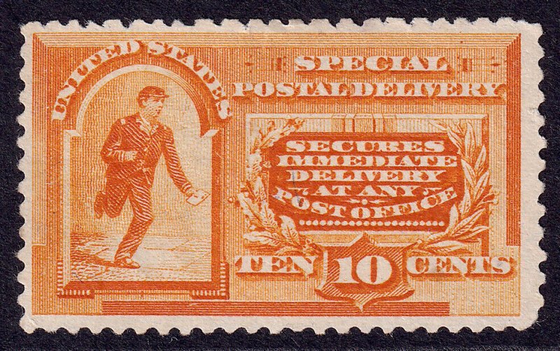 US Scott E3, 1893 Special Delivery, 10c orange, UNUSED NG