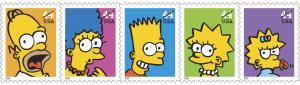 2009 44c The Simpsons, Strip of 5 Scott 4399-4403 Mint F/VF NH