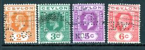 Ceylon 201-204 Used