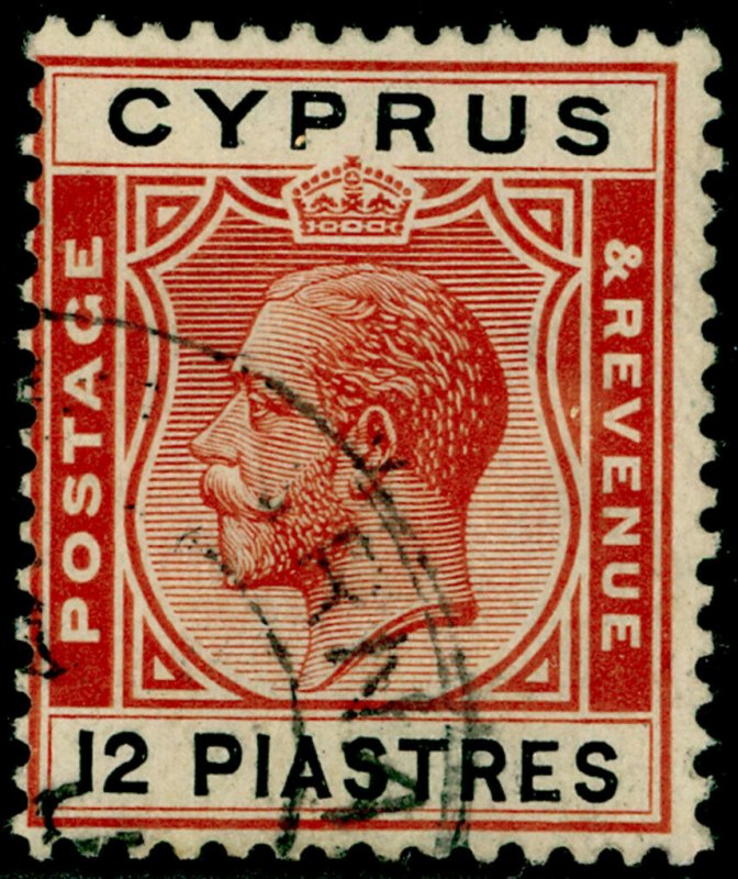 CYPRUS SG114, 12pi chestnut & black, FINE USED. Cat £65.