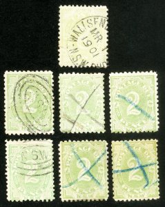 New South Wales Stamps # J3 Used F-VF Lot Of 7