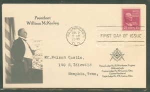 United States #829 On Cover  (Fdc)