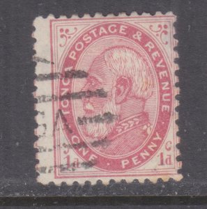 TONGA, 1887 perf. 12 x 11 1/2, 1d. Carmine, used.