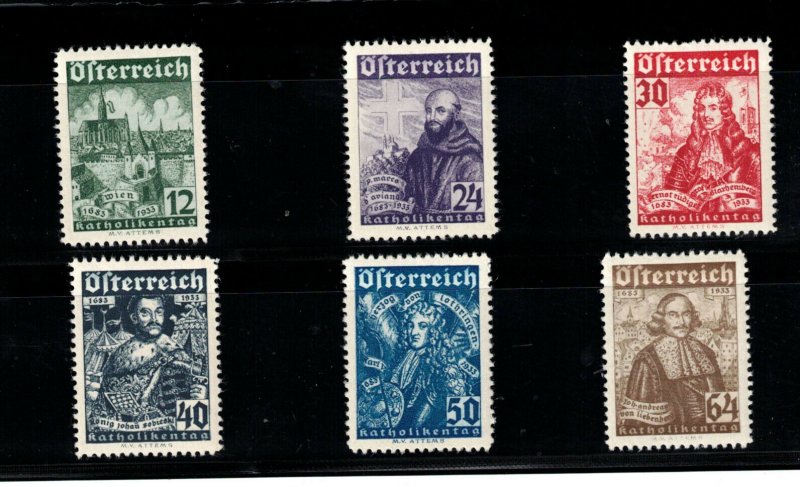 Austria #B112 - #B117 Very Fine Never Hinged Set