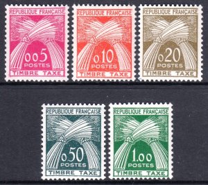 France 1960 Postage Dues Complete Mint MNH Set SG D1474-1478 SC J93-J97 CV $74.7