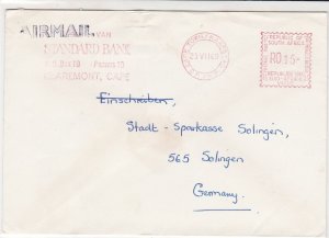 South Africa 1969 CapeTown Cancel Standard Bank Slogan Airmail Stamps Cover29933