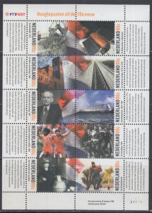 NETHERLANDS Sc # 1040-j CPL MNH SHEET of 10 DIFF VARIOUS TOPICS for MILLENNIUM