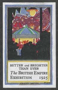 British Empire Exhibition, 1925, Great Britain, Poster Stamp / Cinderella Label