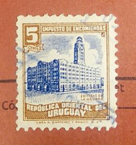 Uruguay 1946 Parcel Post Stamp #Q66 5c Used.