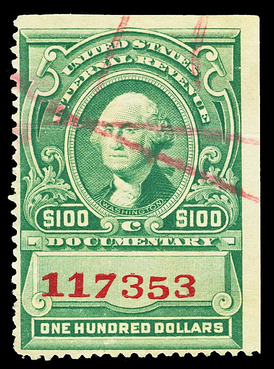 Scott R248 1917 $100.00 Documentary Revenue Used F-VF Cat $2