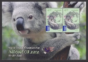 AUSTRALIA SGMS3793 2012 INDONESIA WORLD STAMP CHAMPIONSHIP MNH