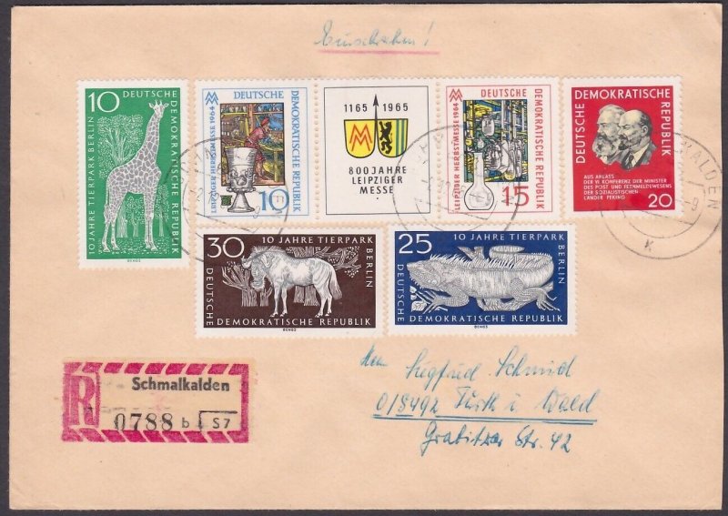 EAST GERMANY 1968 registered cover - nice franking - ......................a3412