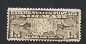 SC# C8 - Map & Two Planes - Mint Hinged