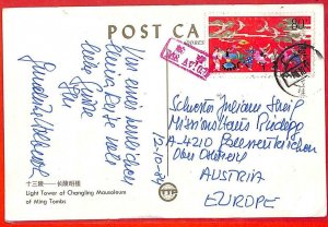 aa2187 - CHINA PRC - Postal HISTORY - POSTCARD to AUSTRIA 1984  Birds  MUSIC