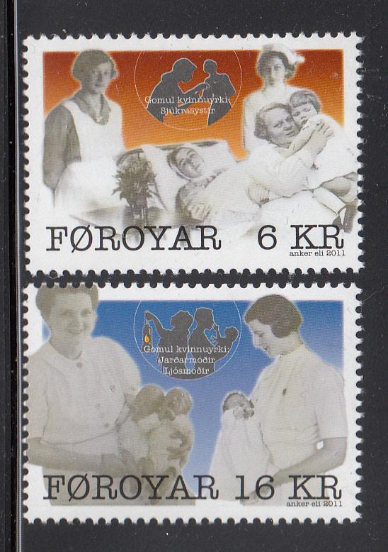 Faroe Islands MNH 2011 Set of 2 Nurses, Childcare