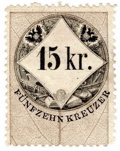 (I.B) Austria/Hungary Revenue : Stempelmarke 15kr (1868)