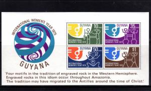 GUYANA #221a   1975  INTERNATIONAL WOMANS YEAR  MINT  VF NH  O.G  S/S
