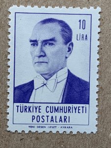 Turkey 1962 10l violet Ataturk, MNH. Scott 1529, CV $14.50